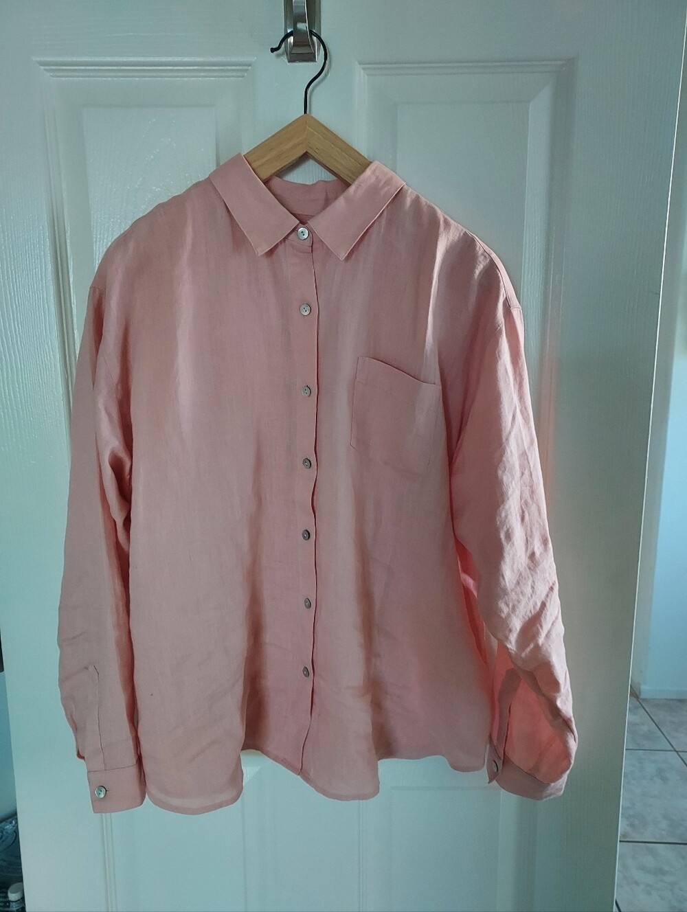 J. Jill Peach Love Linen Essential Shirt